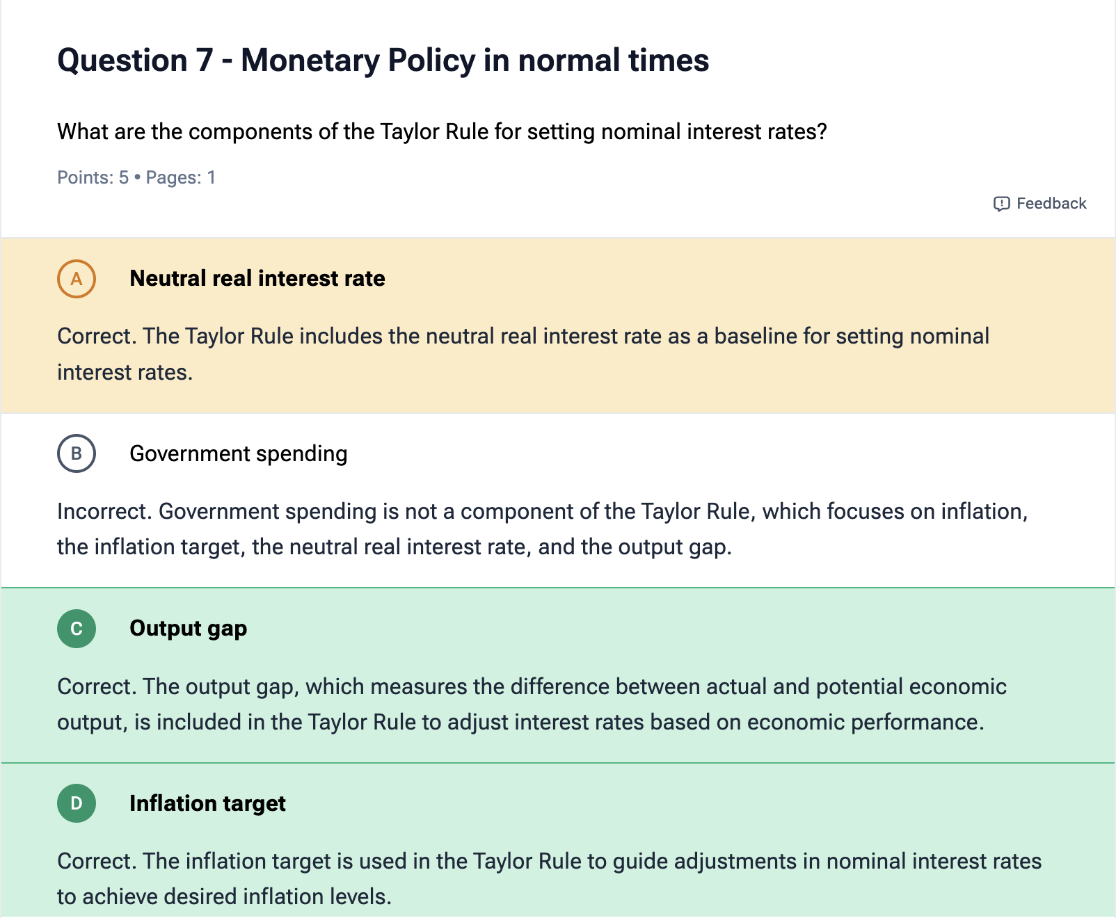 Image showing detailed explanations for all answers of a solved questions